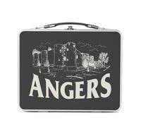 Fabulous Lunch Box Métal Argenté pour Sandwich et Snack - Angers Minimalist Ville France Patrimoine Château - Boîte à Goûter Aluminium Gamelle Rigide Style Rétro Imprimée en France