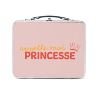 Fabulous Lunch Box Métal Argenté pour Sandwich et Snack - Appelle-moi Princesse Femme Reine - Boîte à Goûter Aluminium Gamelle Rigide Style Rétro Imprimée en France