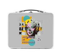 Fabulous Lunch Box Métal Argenté pour Sandwich et Snack - Artwork In progress Marilyn Pop Art 60's - Boîte à Goûter Aluminium Gamelle Rigide Style Rétro Imprimée en France