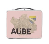 Fabulous Lunch Box Métal Argenté pour Sandwich et Snack - Aube 10 Département Troyes Carte Ancienne France - Boîte à Goûter Aluminium Gamelle Rigide Style Rétro Imprimée en France