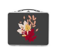 Fabulous Lunch Box Métal Argenté pour Sandwich et Snack - Automne Minimaliste Foret Chene Saison - Boîte à Goûter Aluminium Gamelle Rigide Style Rétro Imprimée en France