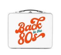 Fabulous Lunch Box Métal Argenté pour Sandwich et Snack - Back to the 80's Vintage 1980 Disco Hippie - Boîte à Goûter Aluminium Gamelle Rigide Style Rétro Imprimée en France