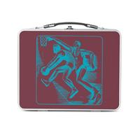 Fabulous Lunch Box Métal Argenté pour Sandwich et Snack - Basketball URSS Illustration Vintage Russie - Boîte à Goûter Aluminium Gamelle Rigide Style Rétro Imprimée en France