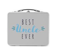 Fabulous Lunch Box Métal Argenté pour Sandwich et Snack - Best Uncle Ever Family - Boîte à Goûter Aluminium Gamelle Rigide Style Rétro Imprimée en France