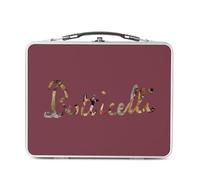 Fabulous Lunch Box Métal Argenté pour Sandwich et Snack - Botticelli Signature Renaissance Célèbre Peintre Artiste Portraits - Boîte à Goûter Aluminium Gamelle Rigide Style Rétro Imprimée en France