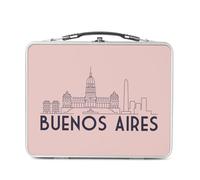 Fabulous Lunch Box Métal Argenté pour Sandwich et Snack - Buenos Aires Minimalist Voyage Carte Postale Argentine - Boîte à Goûter Aluminium Gamelle Rigide Style Rétro Imprimée en France