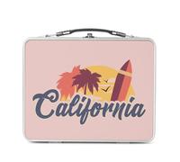 Fabulous Lunch Box Métal Argenté pour Sandwich et Snack - California Amérique Soleil Plage - Boîte à Goûter Aluminium Gamelle Rigide Style Rétro Imprimée en France