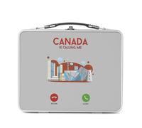 Fabulous Lunch Box Métal Argenté pour Sandwich et Snack - Canada Is Calling Me Architecture Toronto Montreal - Boîte à Goûter Aluminium Gamelle Rigide Style Rétro Imprimée en France