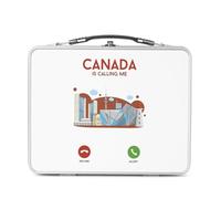 Fabulous Lunch Box Métal Argenté pour Sandwich et Snack - Canada Is Calling Me Architecture Toronto Montreal - Boîte à Goûter Aluminium Gamelle Rigide Style Rétro Imprimée en France