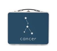 Fabulous Lunch Box Métal Argenté pour Sandwich et Snack - Cancer Etoile Signe Astrologie Constellation Minimaliste - Boîte à Goûter Aluminium Gamelle Rigide Style Rétro Imprimée en France