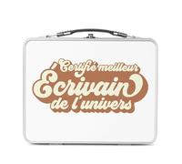 Fabulous Lunch Box Métal Argenté pour Sandwich et Snack - Certifié meilleur Ecrivain de l'univers Litterature Poesie Art - Boîte à Goûter Aluminium Gamelle Rigide Style Rétro Imprimée en France