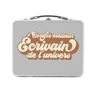 Fabulous Lunch Box Métal Argenté pour Sandwich et Snack - Certifié meilleur Ecrivain de l'univers Litterature Poesie Art - Boîte à Goûter Aluminium Gamelle Rigide Style Rétro Imprimée en France
