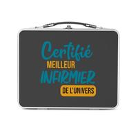 Fabulous Lunch Box Métal Argenté pour Sandwich et Snack - Certifié meilleur Infirmier de l'univers Hopital Medecine - Boîte à Goûter Aluminium Gamelle Rigide Style Rétro Imprimée en France