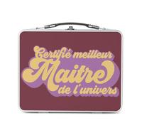 Fabulous Lunch Box Métal Argenté pour Sandwich et Snack - Certifié meilleur Maitre de l'univers Enseignant Ecole Primaire - Boîte à Goûter Aluminium Gamelle Rigide Style Rétro Imprimée en France