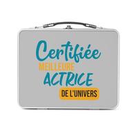 Fabulous Lunch Box Métal Argenté pour Sandwich et Snack - Certifiée meilleure Actrice de l'univers Cinema Theatre comédienne - Boîte à Goûter Aluminium Gamelle Rigide Style Rétro Imprimée en France