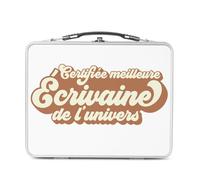 Fabulous Lunch Box Métal Argenté pour Sandwich et Snack - Certifiée meilleure Ecrivaine de l'univers Litterature Poesie Art - Boîte à Goûter Aluminium Gamelle Rigide Style Rétro Imprimée en France