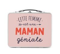 Fabulous Lunch Box Métal Argenté pour Sandwich et Snack - Cette Femme est une Maman Géniale Mère - Boîte à Goûter Aluminium Gamelle Rigide Style Rétro Imprimée en France