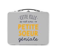 Fabulous Lunch Box Métal Argenté pour Sandwich et Snack - Cette Fille est une Petite Soeur Géniale Géniale Famille - Boîte à Goûter Aluminium Gamelle Rigide Style Rétro Imprimée en France