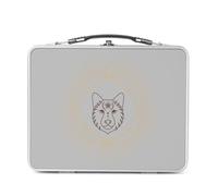 Fabulous Lunch Box Métal Argenté pour Sandwich et Snack - Chien Signe Astrologie Chinois Zodiaque Dessin Horoscope Animal - Boîte à Goûter Aluminium Gamelle Rigide Style Rétro Imprimée en France