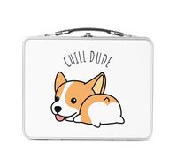 Fabulous Lunch Box Métal Argenté pour Sandwich et Snack - Chill Dude Chien Tranquille Enfant Soleil - Boîte à Goûter Aluminium Gamelle Rigide Style Rétro Imprimée en France