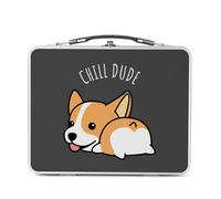 Fabulous Lunch Box Métal Argenté pour Sandwich et Snack - Chill Dude Chien Tranquille Enfant Soleil - Boîte à Goûter Aluminium Gamelle Rigide Style Rétro Imprimée en France