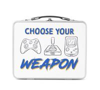 Fabulous Lunch Box Métal Argenté pour Sandwich et Snack - Choose Your Weapon Jeux Vidéo Retro Gaming Arcade - Boîte à Goûter Aluminium Gamelle Rigide Style Rétro Imprimée en France