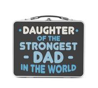 Fabulous Lunch Box Métal Argenté pour Sandwich et Snack - Daughter of the Strongest Dad In the World Father Family - Boîte à Goûter Aluminium Gamelle Rigide Style Rétro Imprimée en France