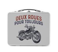 Fabulous Lunch Box Métal Argenté pour Sandwich et Snack - Deux roues pour Toujours Moto Grosses cylindrées Cafe Racer - Boîte à Goûter Aluminium Gamelle Rigide Style Rétro Imprimée en France