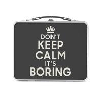 Fabulous Lunch Box Métal Argenté pour Sandwich et Snack - Don't Keep Calm it's Boring Parodie Angleterre Humour - Boîte à Goûter Aluminium Gamelle Rigide Style Rétro Imprimée en France