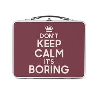 Fabulous Lunch Box Métal Argenté pour Sandwich et Snack - Don't Keep Calm it's Boring Parodie Angleterre Humour - Boîte à Goûter Aluminium Gamelle Rigide Style Rétro Imprimée en France