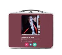 Fabulous Lunch Box Métal Argenté pour Sandwich et Snack - Dracula Vampire Film Réseau Social Rencontre Amour - Boîte à Goûter Aluminium Gamelle Rigide Style Rétro Imprimée en France