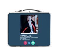 Fabulous Lunch Box Métal Argenté pour Sandwich et Snack - Dracula Vampire Film Réseau Social Rencontre Amour - Boîte à Goûter Aluminium Gamelle Rigide Style Rétro Imprimée en France