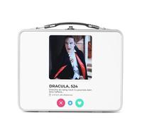 Fabulous Lunch Box Métal Argenté pour Sandwich et Snack - Dracula Vampire Film Réseau Social Rencontre Amour - Boîte à Goûter Aluminium Gamelle Rigide Style Rétro Imprimée en France