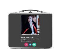 Fabulous Lunch Box Métal Argenté pour Sandwich et Snack - Dracula Vampire Film Réseau Social Rencontre Amour - Boîte à Goûter Aluminium Gamelle Rigide Style Rétro Imprimée en France