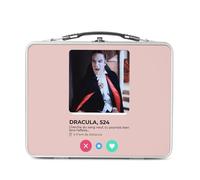 Fabulous Lunch Box Métal Argenté pour Sandwich et Snack - Dracula Vampire Film Réseau Social Rencontre Amour - Boîte à Goûter Aluminium Gamelle Rigide Style Rétro Imprimée en France