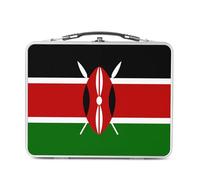Fabulous Lunch Box Métal Argenté pour Sandwich et Snack - Drapeau Kenya Football Sport Equipe Nationale Afrique - Boîte à Goûter Aluminium Gamelle Rigide Style Rétro Imprimée en France