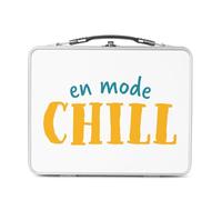 Fabulous Lunch Box Métal Argenté pour Sandwich et Snack - En Mode Chill Vacances Maison Week-End Relax - Boîte à Goûter Aluminium Gamelle Rigide Style Rétro Imprimée en France