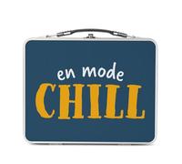 Fabulous Lunch Box Métal Argenté pour Sandwich et Snack - En Mode Chill Vacances Maison Week-End Relax - Boîte à Goûter Aluminium Gamelle Rigide Style Rétro Imprimée en France