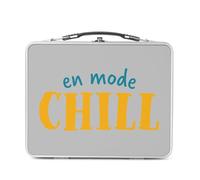 Fabulous Lunch Box Métal Argenté pour Sandwich et Snack - En Mode Chill Vacances Maison Week-End Relax - Boîte à Goûter Aluminium Gamelle Rigide Style Rétro Imprimée en France