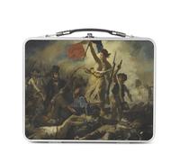 Fabulous Lunch Box Métal Argenté pour Sandwich et Snack - Eugene Delacroix La Liberte Guidant le Peuple Revolution - Boîte à Goûter Aluminium Gamelle Rigide Style Rétro Imprimée en France