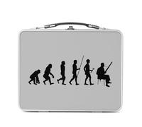 Fabulous Lunch Box Métal Argenté pour Sandwich et Snack - Evolution Basson Vent Orchestre Instrument Musicien - Boîte à Goûter Aluminium Gamelle Rigide Style Rétro Imprimée en France