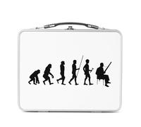 Fabulous Lunch Box Métal Argenté pour Sandwich et Snack - Evolution Basson Vent Orchestre Instrument Musicien - Boîte à Goûter Aluminium Gamelle Rigide Style Rétro Imprimée en France