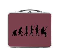 Fabulous Lunch Box Métal Argenté pour Sandwich et Snack - Evolution Basson Vent Orchestre Instrument Musicien - Boîte à Goûter Aluminium Gamelle Rigide Style Rétro Imprimée en France