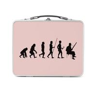 Fabulous Lunch Box Métal Argenté pour Sandwich et Snack - Evolution Basson Vent Orchestre Instrument Musicien - Boîte à Goûter Aluminium Gamelle Rigide Style Rétro Imprimée en France