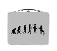 Fabulous Lunch Box Métal Argenté pour Sandwich et Snack - Evolution Flute Orchestre Musique Instrument Musicien - Boîte à Goûter Aluminium Gamelle Rigide Style Rétro Imprimée en France