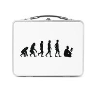 Fabulous Lunch Box Métal Argenté pour Sandwich et Snack - Evolution Lecture Livre Roman Science Fiction - Boîte à Goûter Aluminium Gamelle Rigide Style Rétro Imprimée en France
