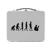 Fabulous Lunch Box Métal Argenté pour Sandwich et Snack - Evolution Lecture Livre Roman Science Fiction - Boîte à Goûter Aluminium Gamelle Rigide Style Rétro Imprimée en France