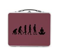 Fabulous Lunch Box Métal Argenté pour Sandwich et Snack - Evolution Méditation Yoga Bien-etre Zen - Boîte à Goûter Aluminium Gamelle Rigide Style Rétro Imprimée en France