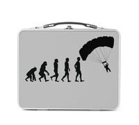 Fabulous Lunch Box Métal Argenté pour Sandwich et Snack - Evolution Parapente Sport Athlète Parachute - Boîte à Goûter Aluminium Gamelle Rigide Style Rétro Imprimée en France