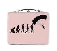 Fabulous Lunch Box Métal Argenté pour Sandwich et Snack - Evolution Parapente Sport Athlète Parachute - Boîte à Goûter Aluminium Gamelle Rigide Style Rétro Imprimée en France
